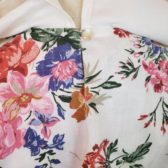 Vintage Floral Belted Dress Spring Garden Tea Party Cottagecore Sz 10 - Picture 11 of 16